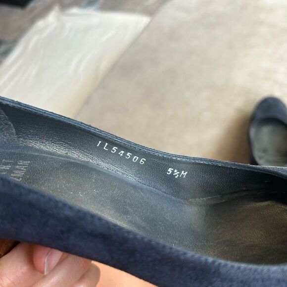 Stuart Weitzman Stilts Platform Pump Blue Suede Stacked Heel Womens Size 5.5 M - Picture 8 of 8